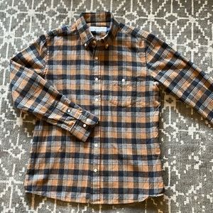 Peter Manning Everyday Flannel Shirt, Tan & Black.  Size S